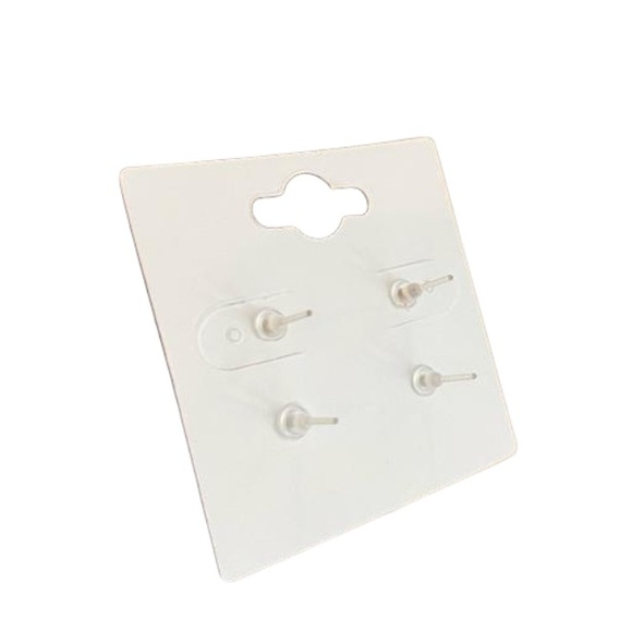 2 Pack Stud Earrings. Acrylic Backing. White & Gold Set - Picture 2 of 4